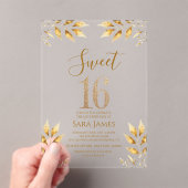 Gilded Majesty Sweet 16 Acrylic Invitation アクリル招待状 (インサイチュ (ポータブル))