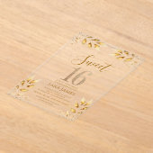 Gilded Majesty Sweet 16 Acrylic Invitation アクリル招待状 (レイダウン)