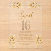 Gilded Majesty Sweet 16 Acrylic Invitation アクリル招待状 (正面)