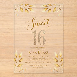 Gilded Majesty Sweet 16 Acrylic Invitation アクリル招待状