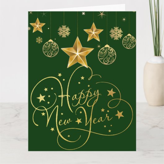 Gilded Midnight New Year’s Eve Card – Luxury  カード (正面)