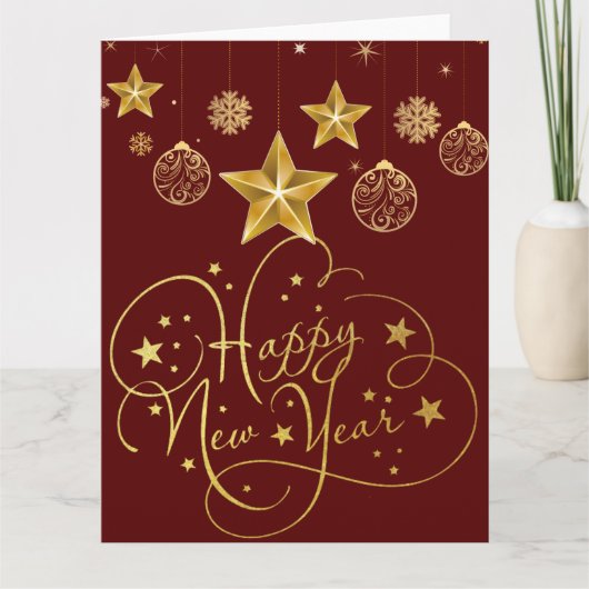 Gilded Midnight New Year’s Eve Card – Luxury  カード (正面)