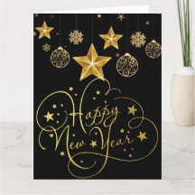 Gilded Midnight New Year’s Eve Card – Luxury Foile