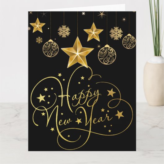 Gilded Midnight New Year’s Eve Card – Luxury Foile カード (正面)