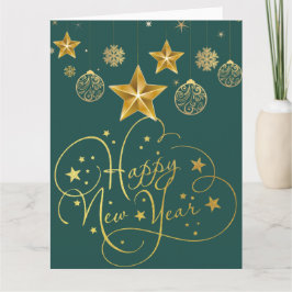 Gilded Midnight New Year’s Eve Card – Luxury Foile カード