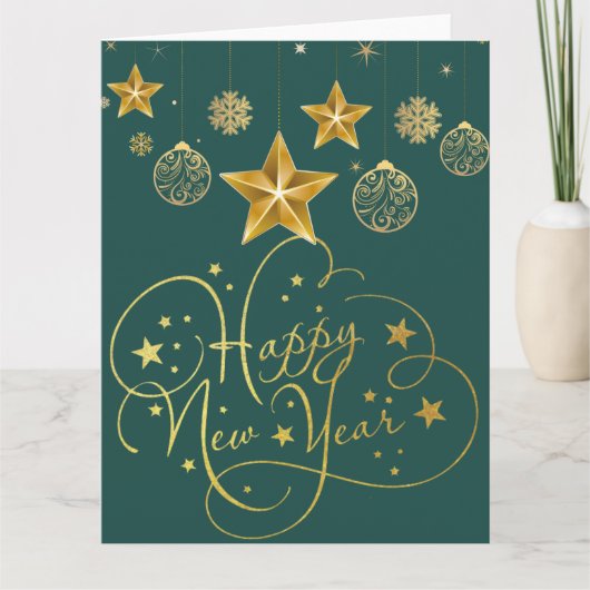 Gilded Midnight New Year’s Eve Card – Luxury Foile カード (正面)