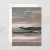 Gilded Morning Fog II Gold Abstract Print ポストカード (正面/裏面)