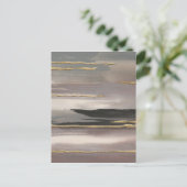 Gilded Morning Fog II Gold Abstract Print ポストカード (スタンド正面)
