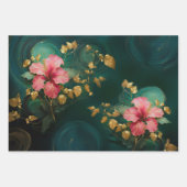 Gilded Pink Hibiscus, Coconut Grove ラッピングペーパーシート (正面3)