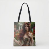 Gilded Pre-Raphaelite Woman 1 in Garden トートバッグ (正面)