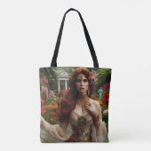 Gilded Pre-Raphaelite Woman 1 in Garden トートバッグ (裏面)
