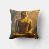 Gilded Seated Buddha Under a Sunset Sky クッション (裏面)