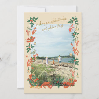 Gilded Tides Coastal Christmas Photo Card シーズンカード