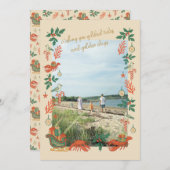 Gilded Tides Coastal Christmas Photo Card シーズンカード (正面/裏面)