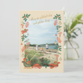 Gilded Tides Coastal Christmas Photo Card シーズンカード (スタンド正面)