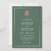 Gilded Tropics Elegant Modern QR Code Wedding 招待状 (正面)
