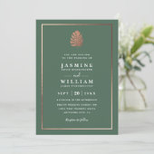 Gilded Tropics Elegant Modern QR Code Wedding 招待状 (スタンド正面)