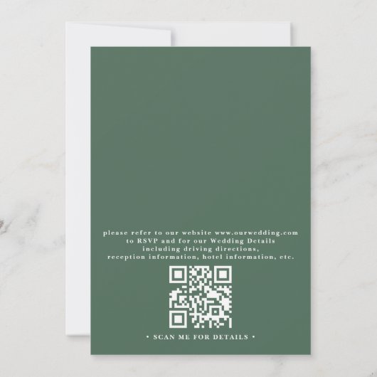Gilded Tropics Elegant Modern QR Code Wedding 招待状 (裏面)