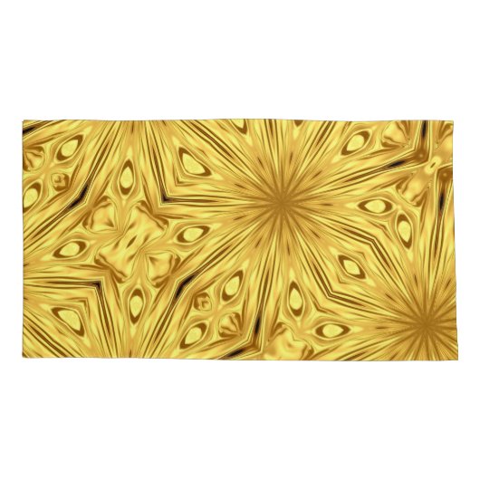 Gilded Zenith: Opulent Swirl Liquid Gold | High    枕カバー (裏面)