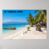 Gili Trawangan Island Paradise Beach Wall Art ポスター (正面)