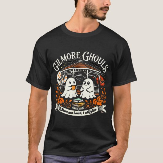 Gilmore Cozy Ghouls Ghost Parody Halloween Fall  Tシャツ (正面)