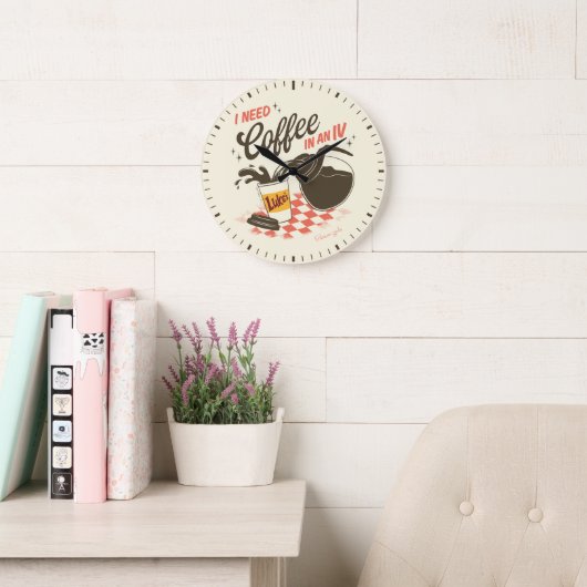 Gilmore Girls Luke’s Coffee IV Quote ラージ壁時計 (読書スペース)