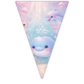 Gilr Ocean Birthday Party Decoration Whale Dolphin バンティングフラッグ (第1の旗)