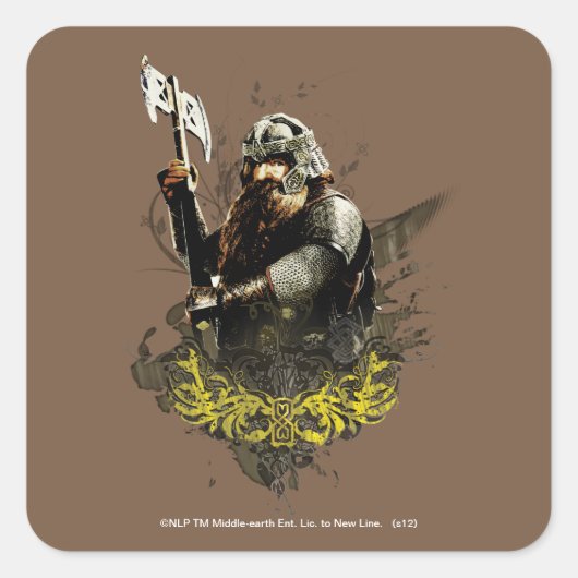 GIMLI™とAxベクトルコラージュ スクエアシール (正面)