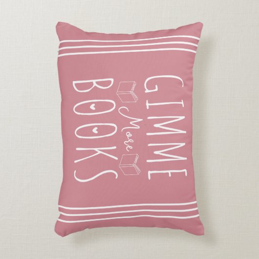 Gimmeもっと本ピンクの本愛好家アクセント枕 アクセントクッション (正面(垂直))