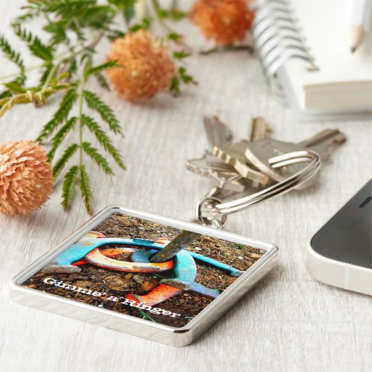 Gimme信号器の蹄鉄のピッチングのギフト キーホルダー (側面)