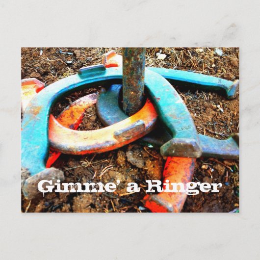 Gimme信号器の蹄鉄のピッチングのギフト ポストカード (正面)