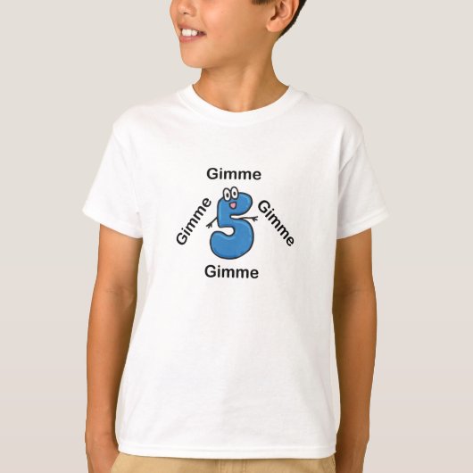 Gimme 5,give me five birthday 5th Birthday Tシャツ (正面)