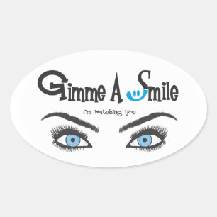 Gimme Aスマイル 楕円形シール