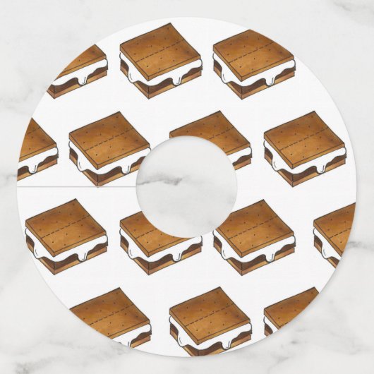 Gimme S'more Campfire S'mores toasted Marshmallow ワイングラスタグ (正面)