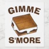 Gimme S'more Marshmallow Campfire S'mores Camp ワインラベル (シングルラベル)