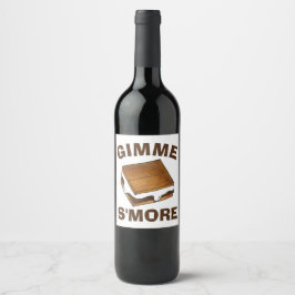Gimme S'more Marshmallow Campfire S'mores Camp ワインラベル