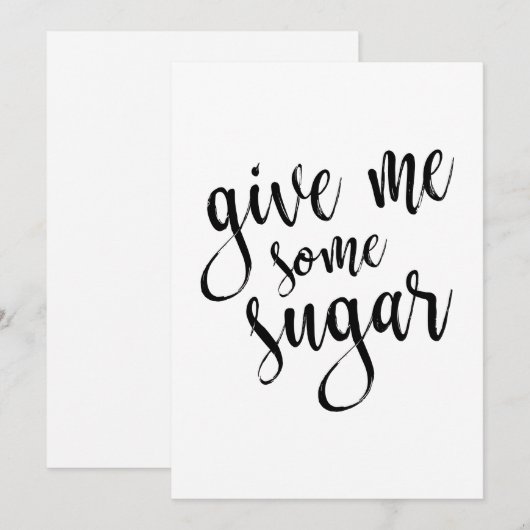 Gimme Some Sugar Black Script 5x7の結婚サイン (正面/裏面)