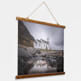 Gimsoy Church Lofoten Norway 吊り下げ型タペストリー