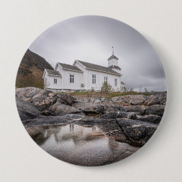 Gimsoy Church Lofoten Norway 缶バッジ