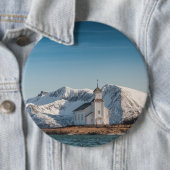 Gimsoy Church Lofoten Norway 缶バッジ (インサイチュ)