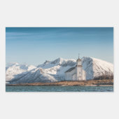 Gimsoy Church Lofoten Norway 長方形シール (正面)