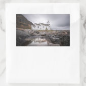 Gimsoy Church Lofoten Norway 長方形シール (バッグ)