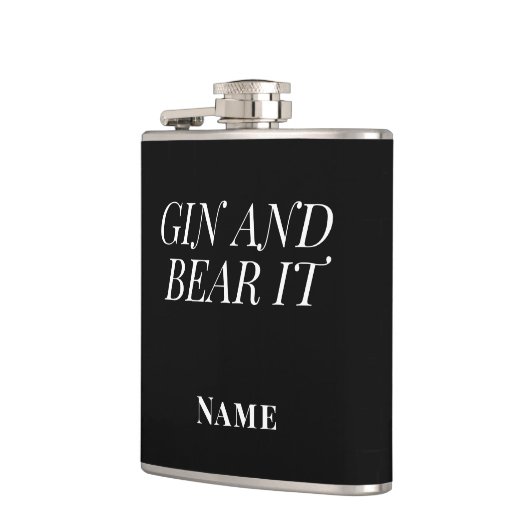 Gin and Bear It – Personalised Funny Gin フラスク (左)