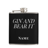 Gin and Bear It – Personalised Funny Gin フラスク (正面)