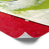 Gin Basil Smash:レトロ・カクテルレッドアート ポスター (角)