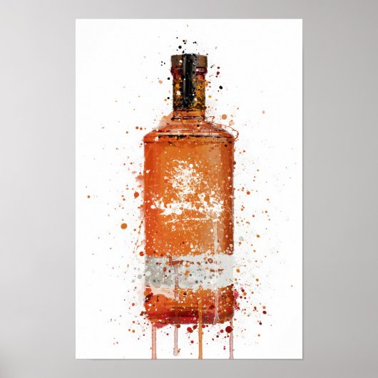 Gin Bottle Wall Art Print 'Blood Orange' ポスター (正面)