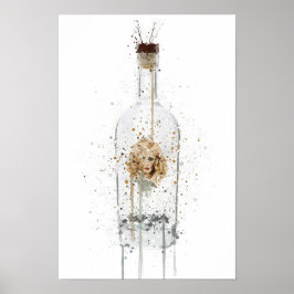 Gin Bottle Wall Art Print 'Bombshell' ポスター