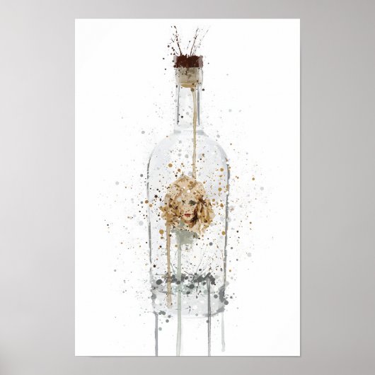 Gin Bottle Wall Art Print 'Bombshell' ポスター (正面)