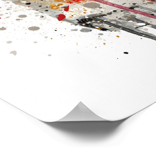 Gin Bottle Wall Art Print 'Crimson' ポスター (角)