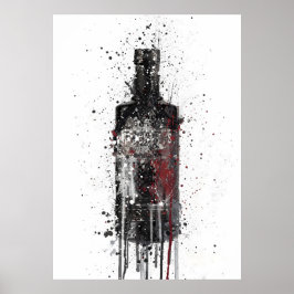 Gin Bottle Wall Art Print 'Dark Sky' 0268  ポスター